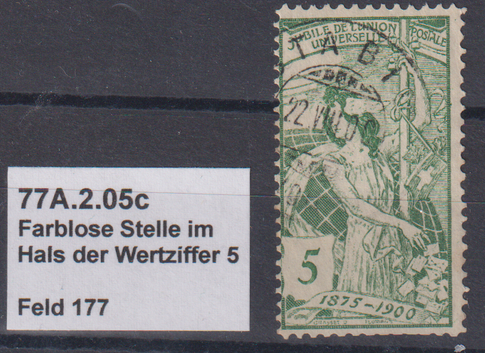 UPU 77A.2.05c Abart Stempel Stabio
