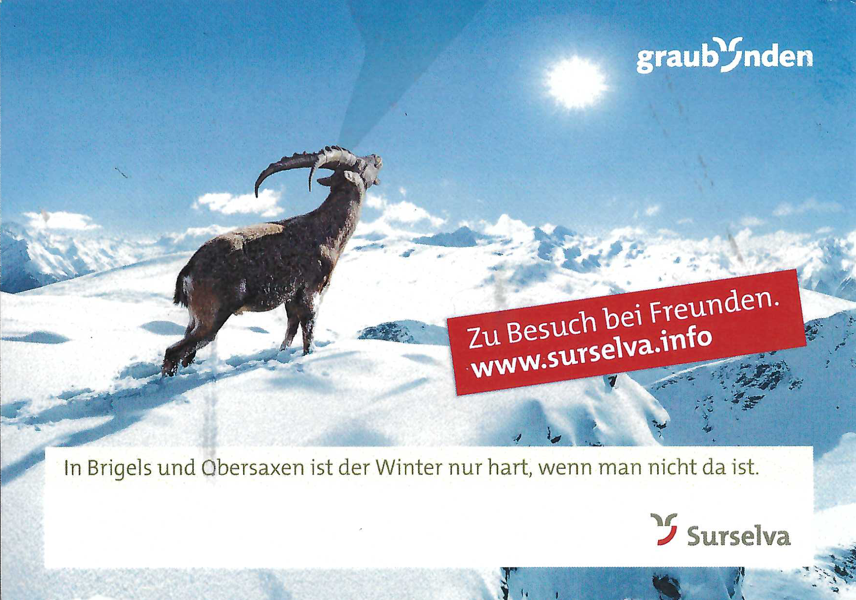 Ansichts - Werbekarte von Suselva im Bündnerland