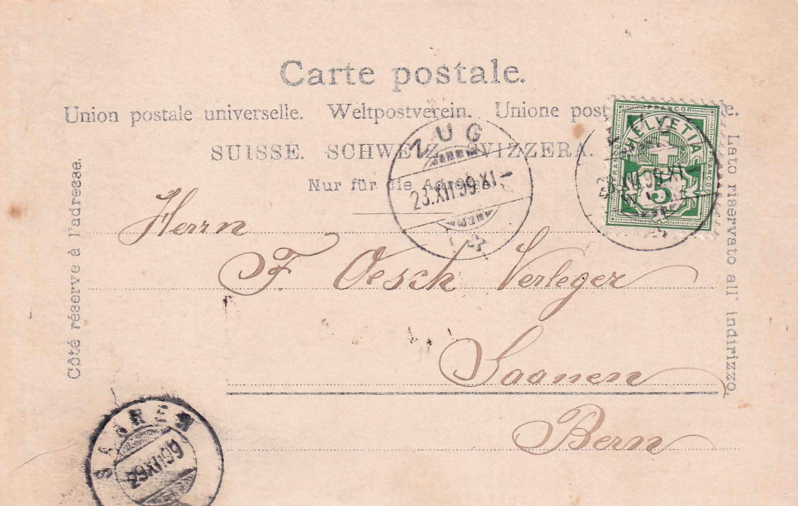 1898 Menzingen Lithographie