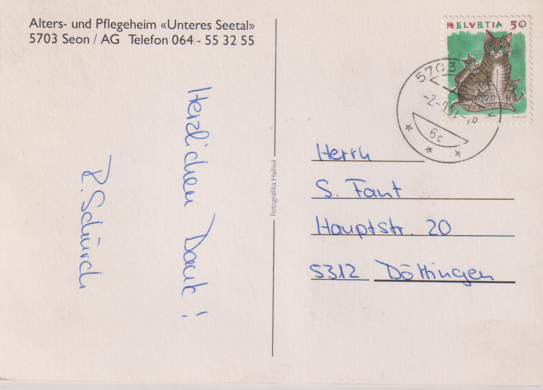 Ansichtskarte von Seon 1981