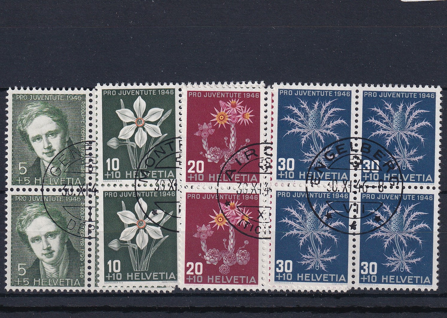 PJ 113 - 116 mit ET Stempel 4er Block