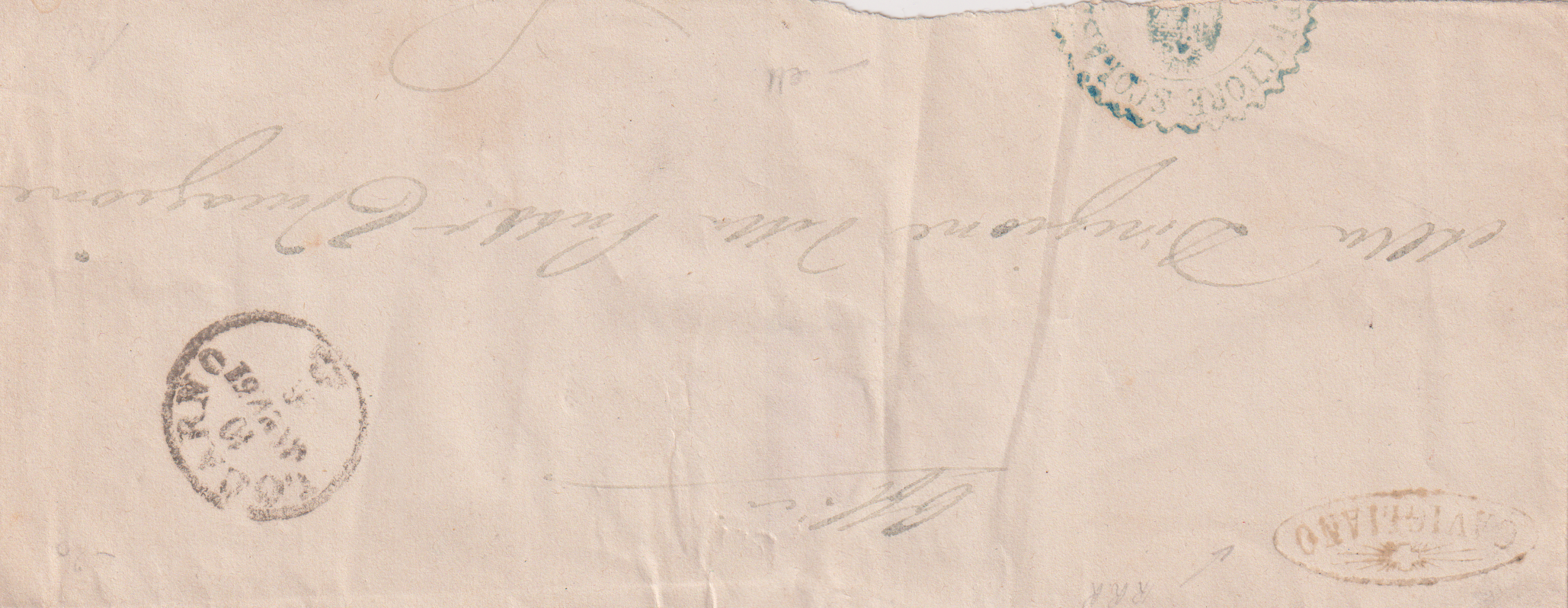 CAVIGIANO auf Streifband vom 10.November 1861 nach Locaron