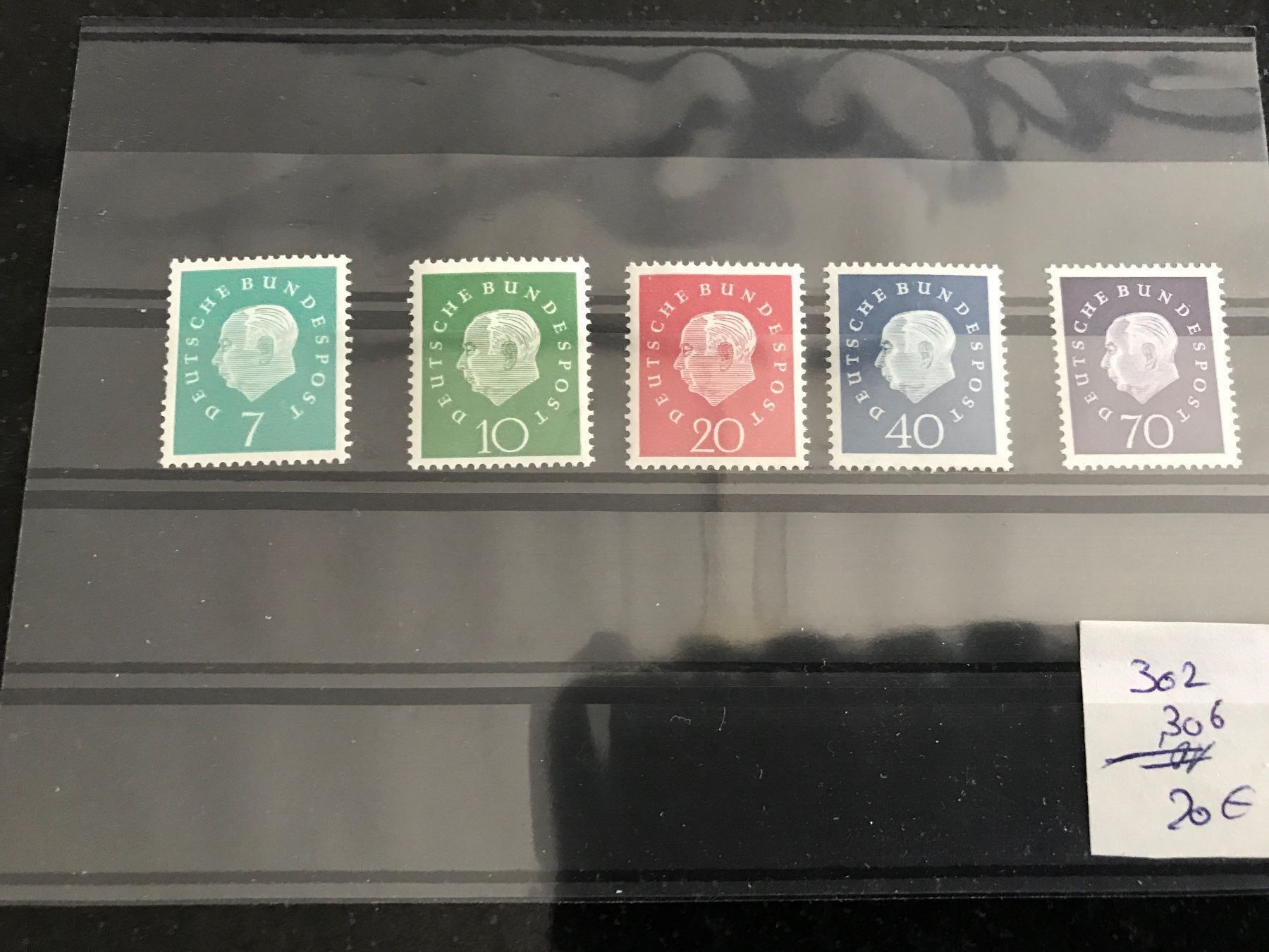 Deutschland  Michel  Nr. 302 – 306 ungstempelt