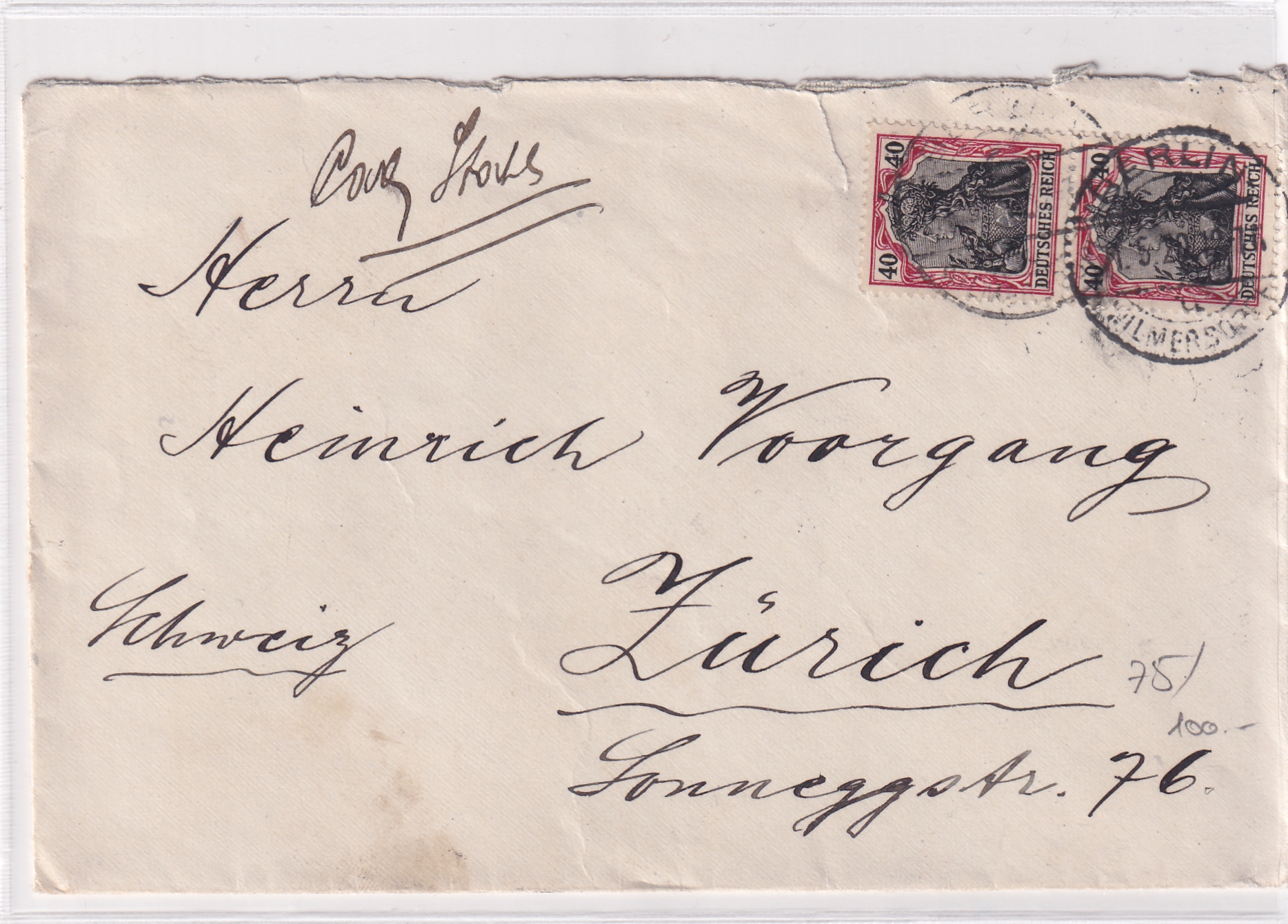 Deutsche Reich: 17.05.1922 Berlin - Zürich MeF geprüft Kroschel