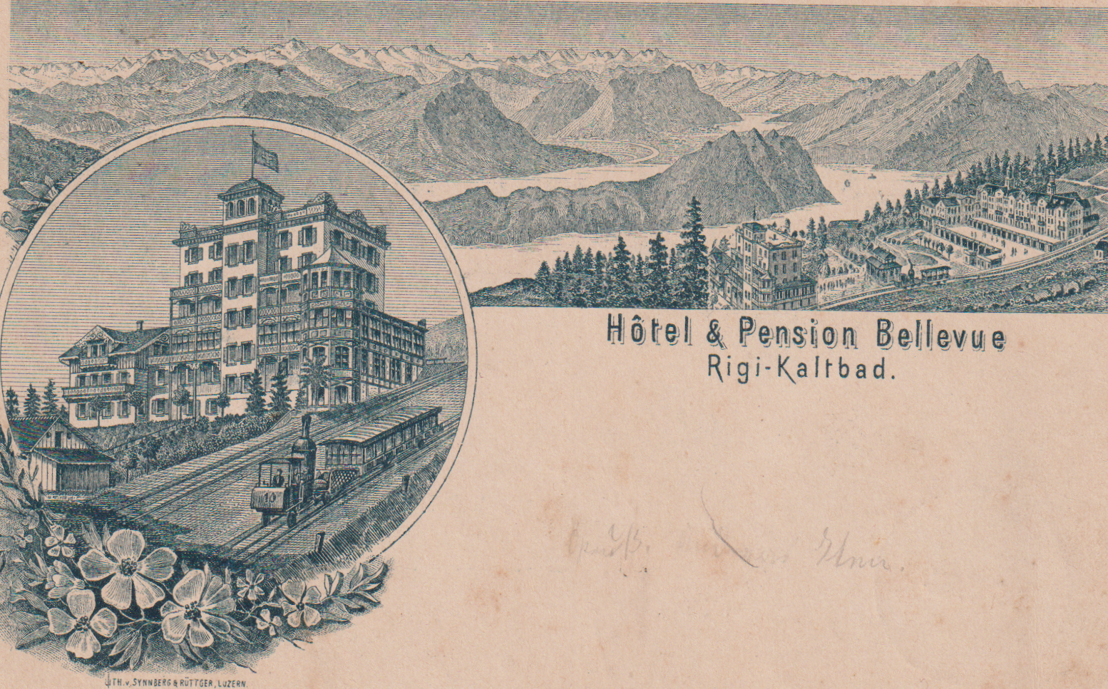 Ansichtskarte Hotel + Pension Bellevue Rigi - Kaltbad