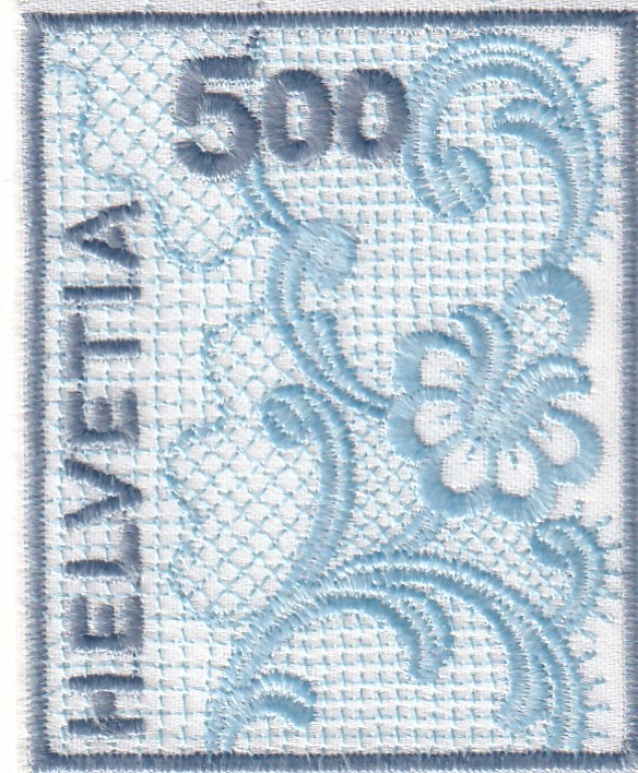 2000 5 Fr. Stickereimarke Nr. 998 gestempelt