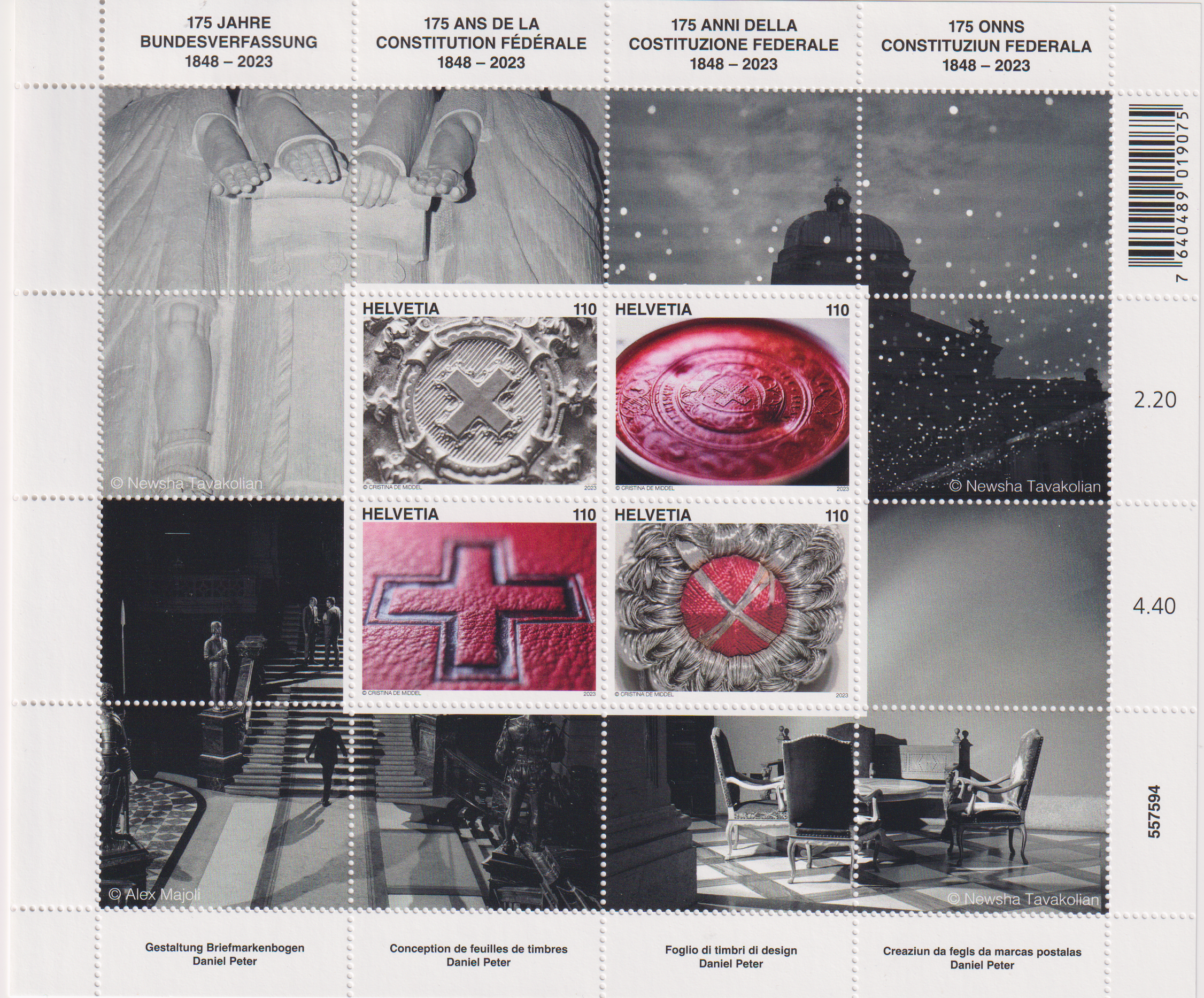 175 Jahre Bundesverfassung Kleinbogen postfrisch