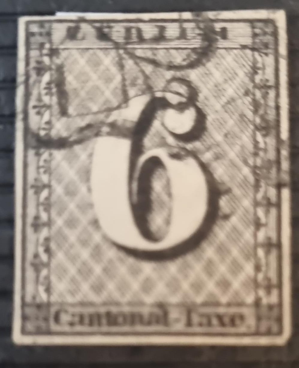 Zürich 6 Typ 5 gestempelt ohne Sichtbaren Linienunterdruck