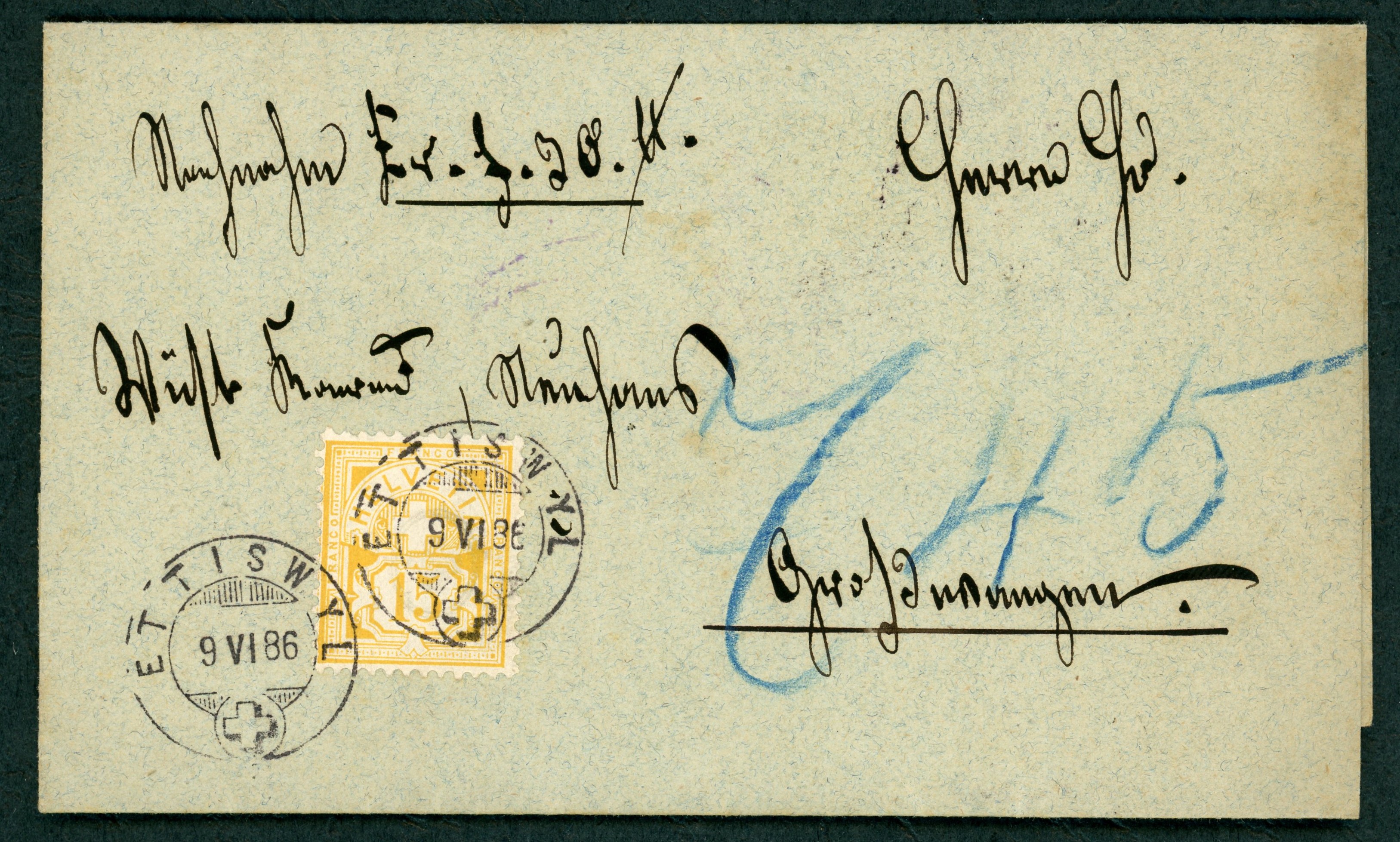 Zifferbriefmarken  SBK   57 A Brief   + Attest