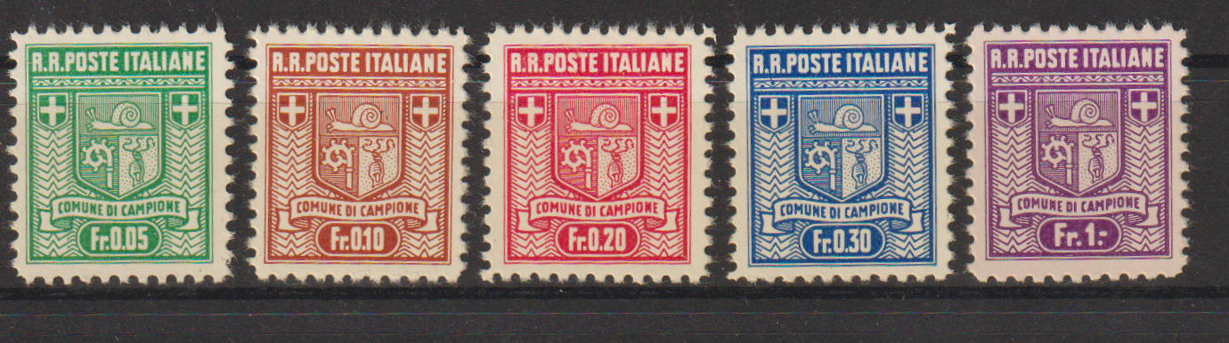 Campione d Italia 1944  1B - 5 B Postfrisch mit Falz