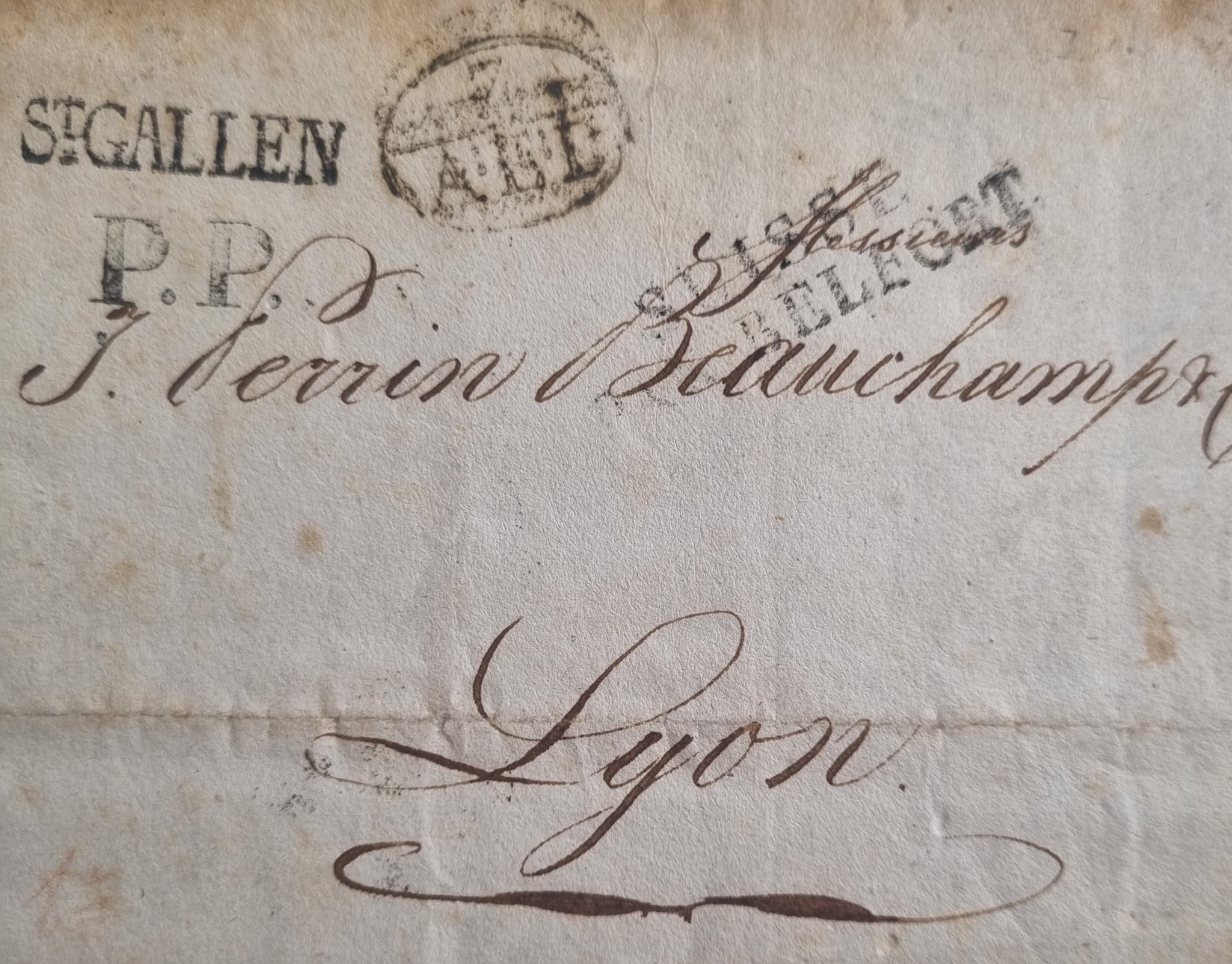 Vorphilatelie St.Gallen - Lyon