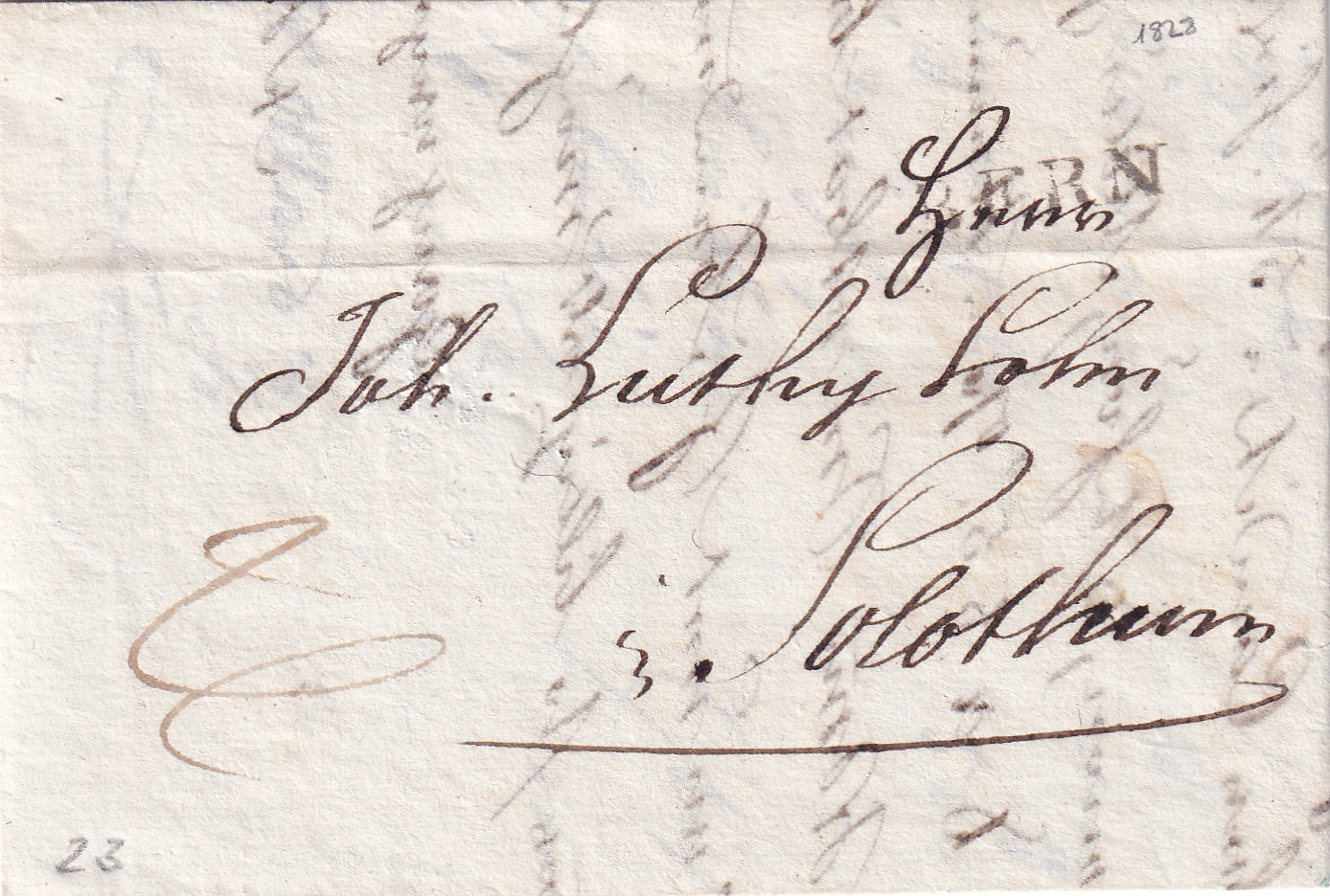 13.Mai 1838 Bern - Solothurn Stabstempel Bern Wi 522