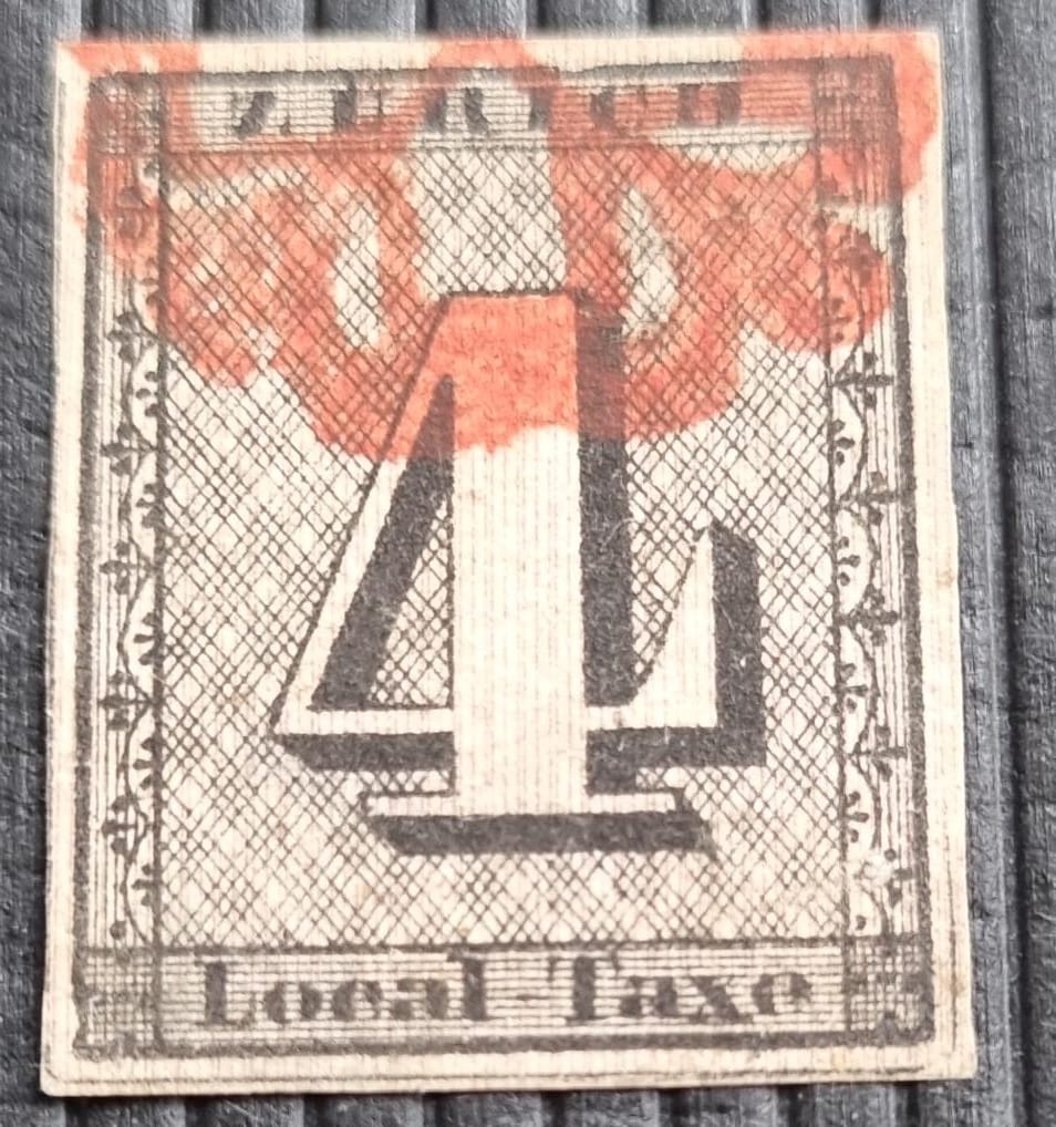 Zürich 4 mit Roter Rosette und Attest