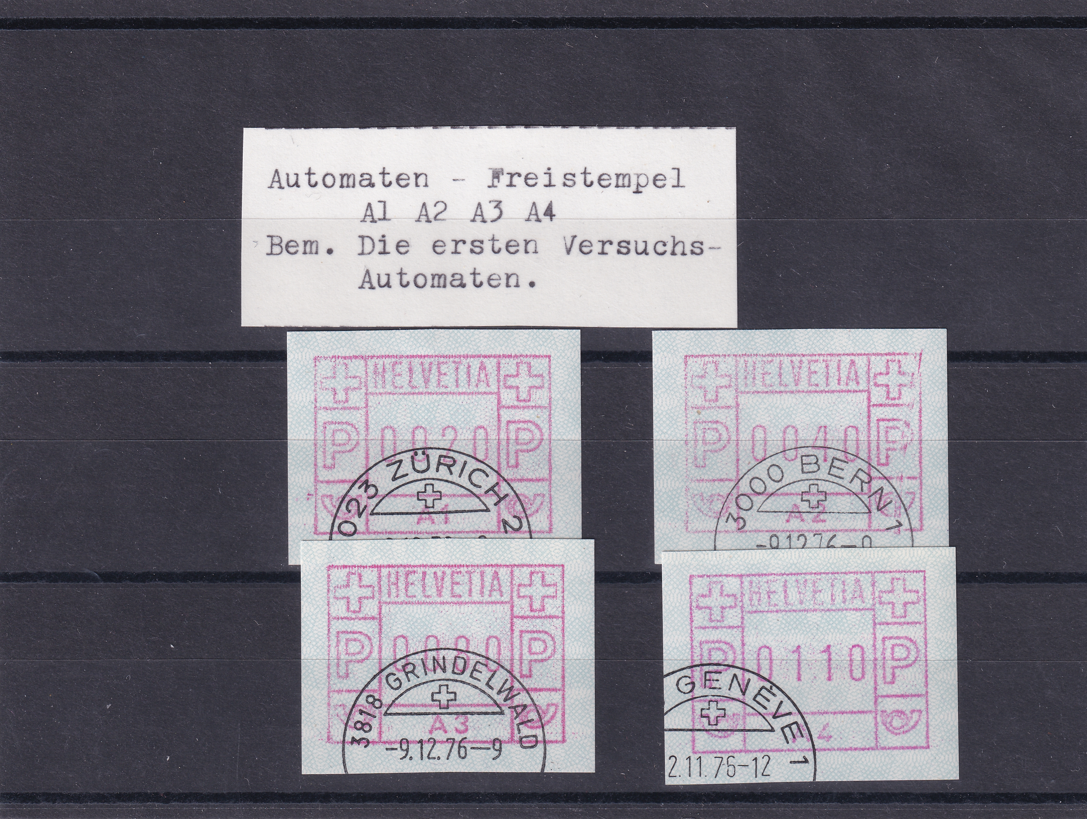 1976 A1 - A4 Stempel aus der Zeit