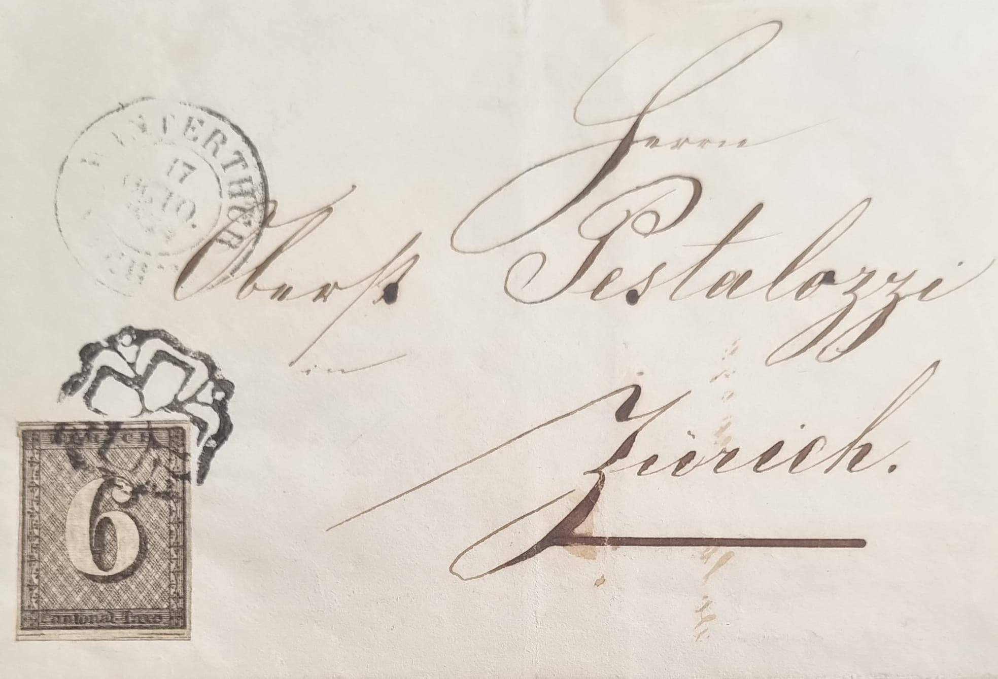 Zürich 6 W Typ V auf Brief