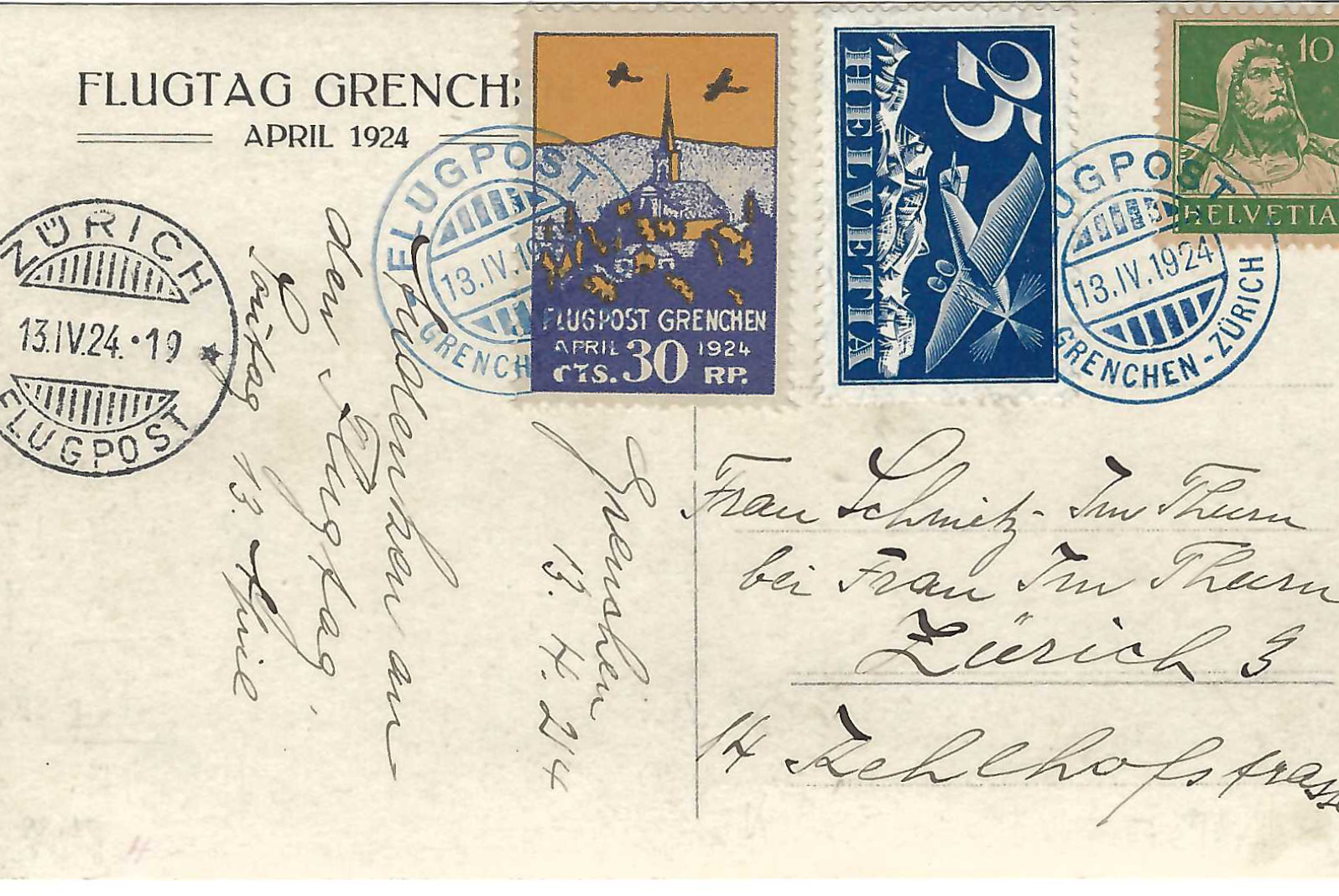 1924 Sonderflug 24.1 mit Vignette