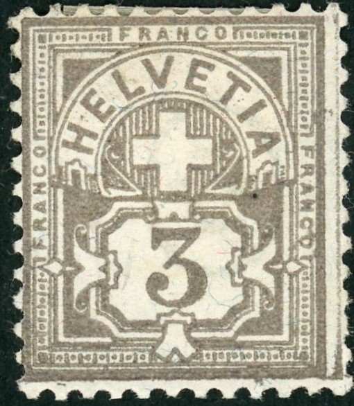 Zifferbriefmarken  SBK   59A * Abart