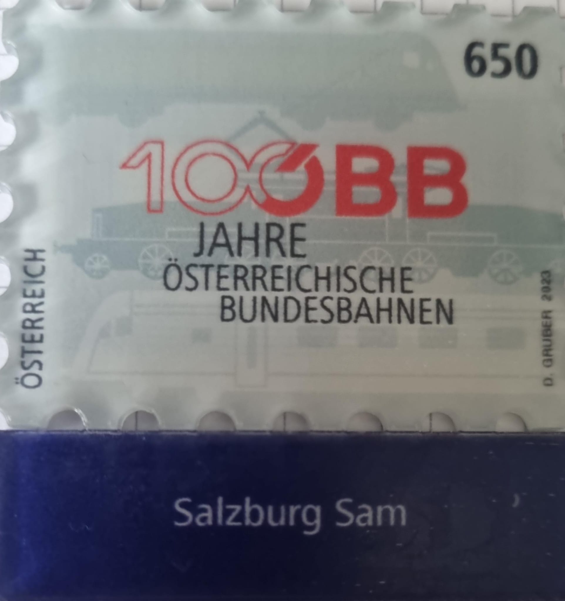 Salzburg   Sam  AT 100 Jahre Bundesbahnen Wert zu 6.50 Euro